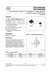 DataSheet STD12NM50ND pdf